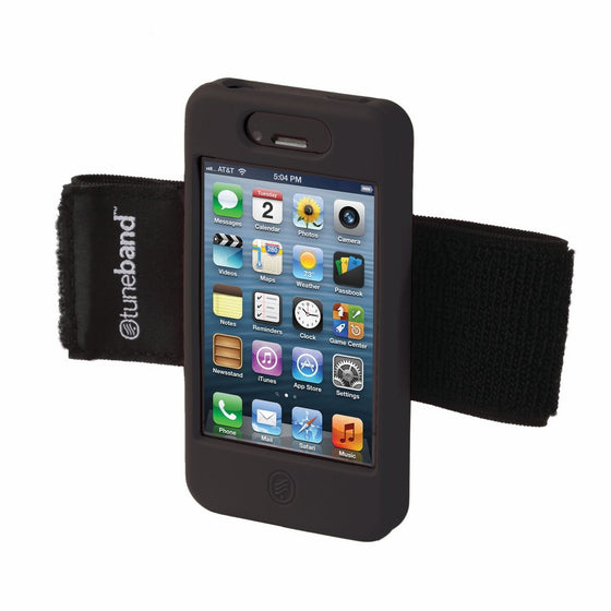 TuneBand for iPhone 4 / iPhone 4S, Premium Sports Armband with Two Straps and Two Screen Protectors, BLACK