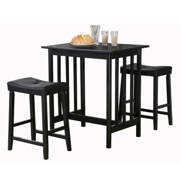 Homelegance 5310BK-MTL 3-Piece Counter Table and Stools in Black