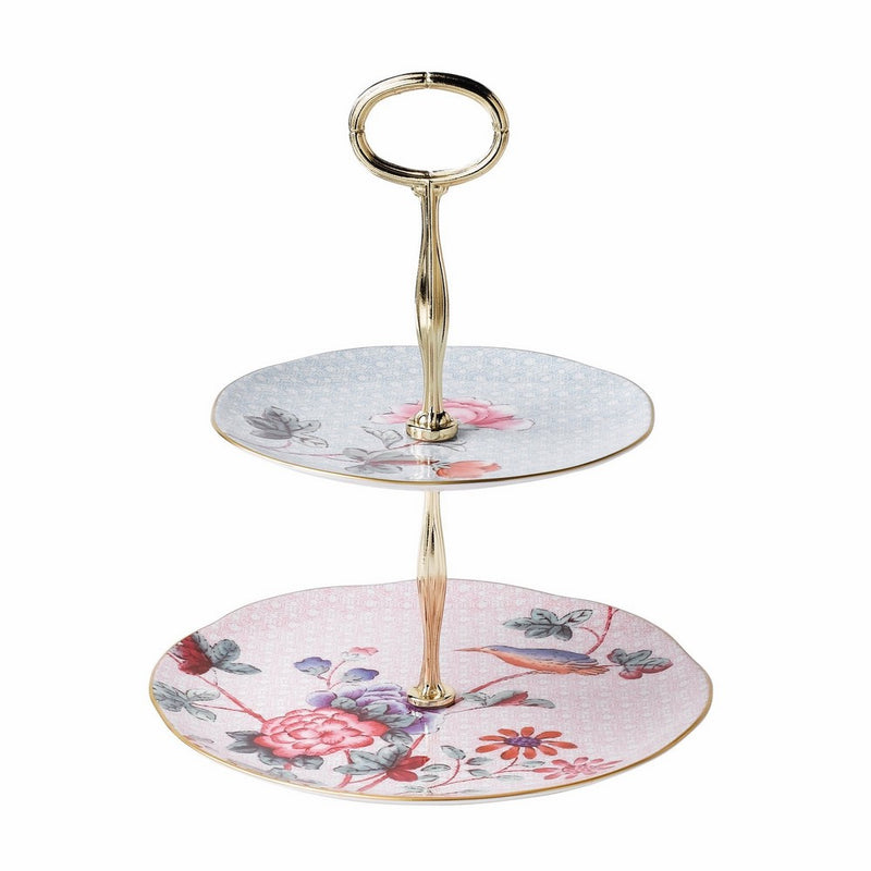 Wedgwood Harlequin Cuckoo Tea Story 2 Tier Cake Stand