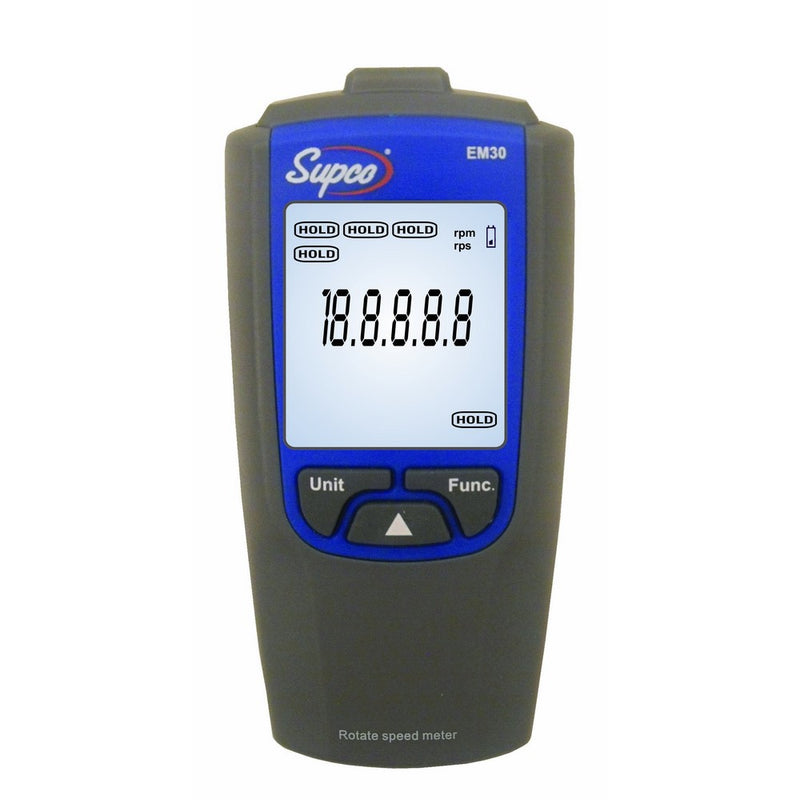 Supco EM30 Tachometer, 2.4" Length x 1.2" Width x 4.7" Height, 100 to 30000 rpm