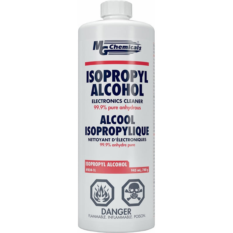 MG Chemicals 824-1L 99.9% Isopropyl Alcohol Liquid Cleaner, Clear, 945 mL (1 US Quart)