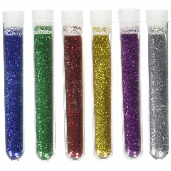 Multicraft Imports GC406A Twinkle Town Glitter Tubes 3 Grams 6/Pkg-Assorted Colors