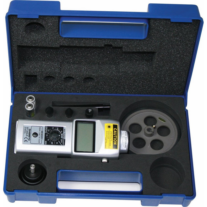 Shimpo DT-205LR-S12 Handheld Tachometer with 12" Wheel, LCD Display, 6 - 99999rpm Range