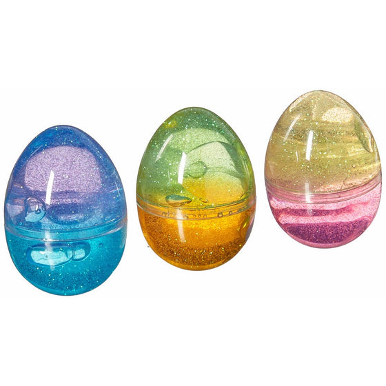 U.S. Toy (1696) Assorted Color Glitter Putty Eggs - Pack of 12