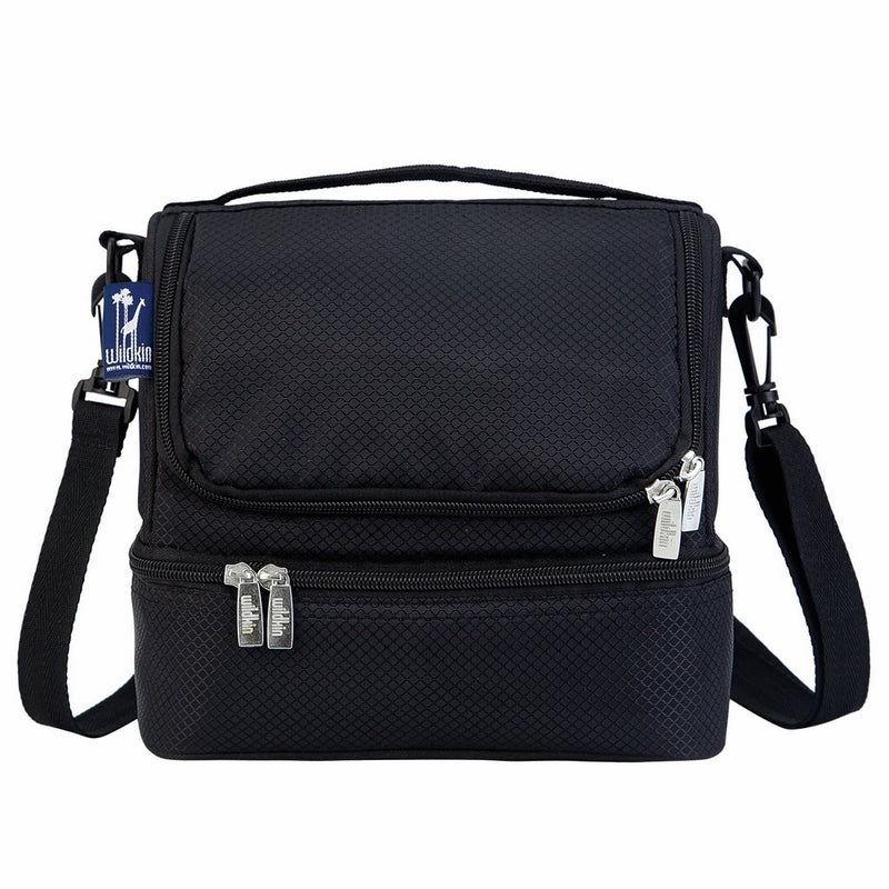 Rip-Stop Black Double Decker Lunch Bag