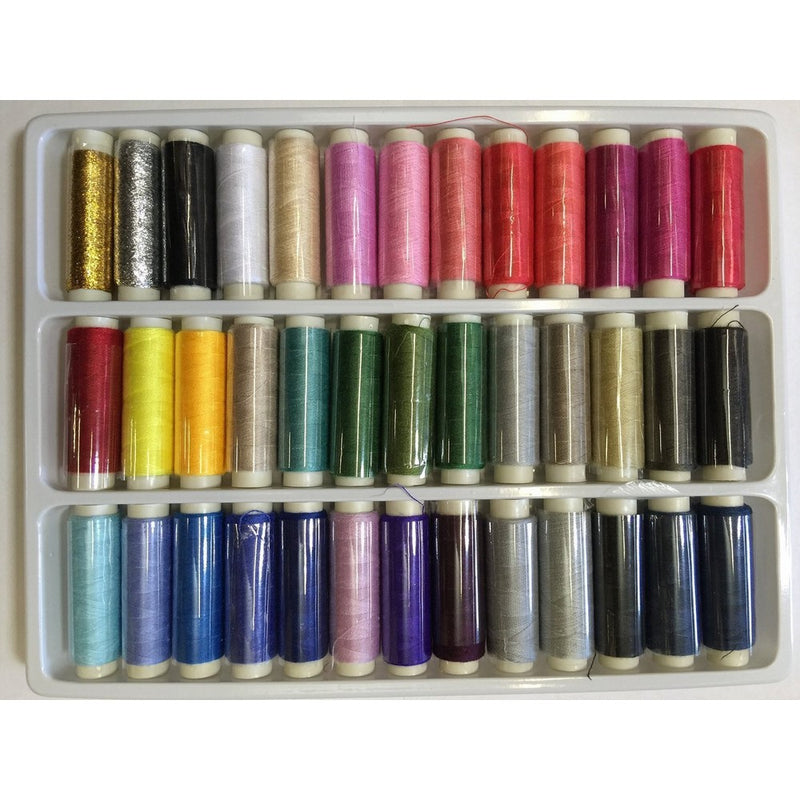 ZXUY 39 Assorted Color 200 Yards Per Unit Polyester Sewing Thread Spool Set