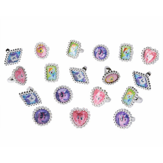 My Little Pony Jewel Rings Party Supplies, 18 Pieces, Made from Plastic, Multicolor, 1"H x 1"W x 1"D by Amscan