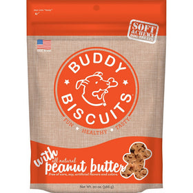 Buddy Biscuits Soft & Chewy Dog Treats with All Natural Peanut Butter 20 oz