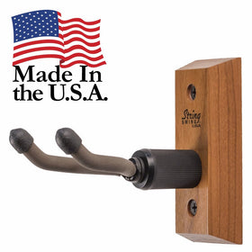 Ukulele Hanger Wooden Wall Mount Made in the USA or Mandolin Hanger - Cherry Hardwood - by String Swing CC01UK-C