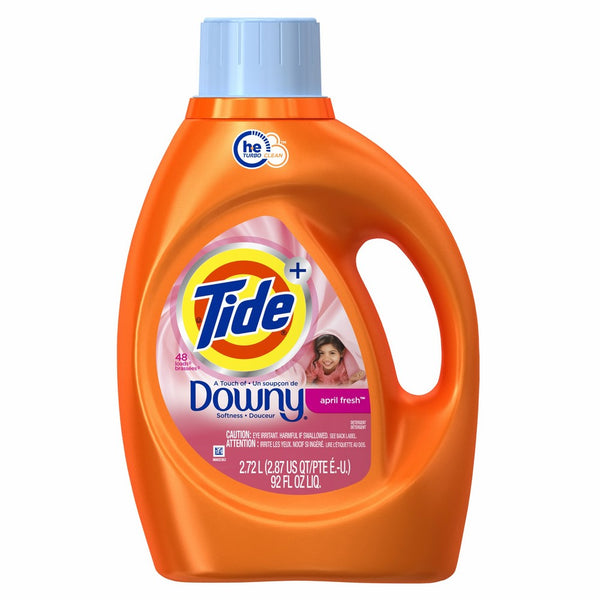 Tide Plus a touch of Downy High Efficiency Liquid Laundry Detergent, April Fresh - 92 oz