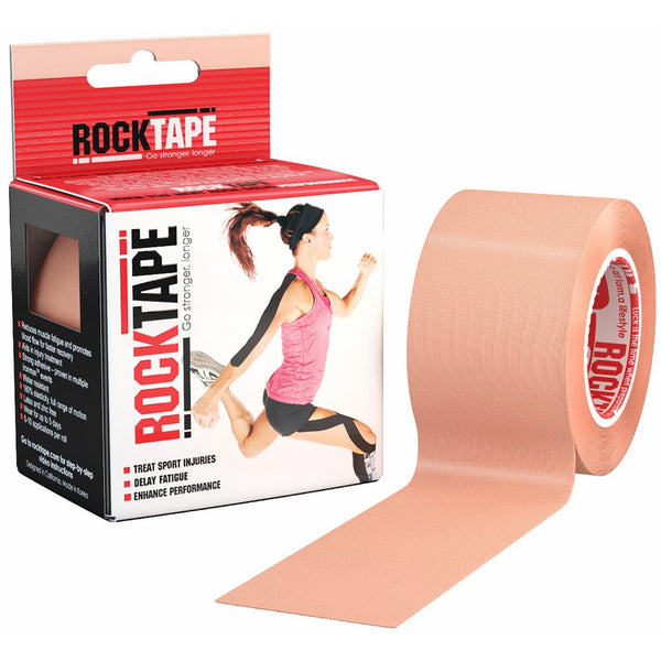 Rocktape Kinesiology Tape, Beige, 16.4 Feet Uncut Roll, For Pain & Injury Support, Athletes & Exercise