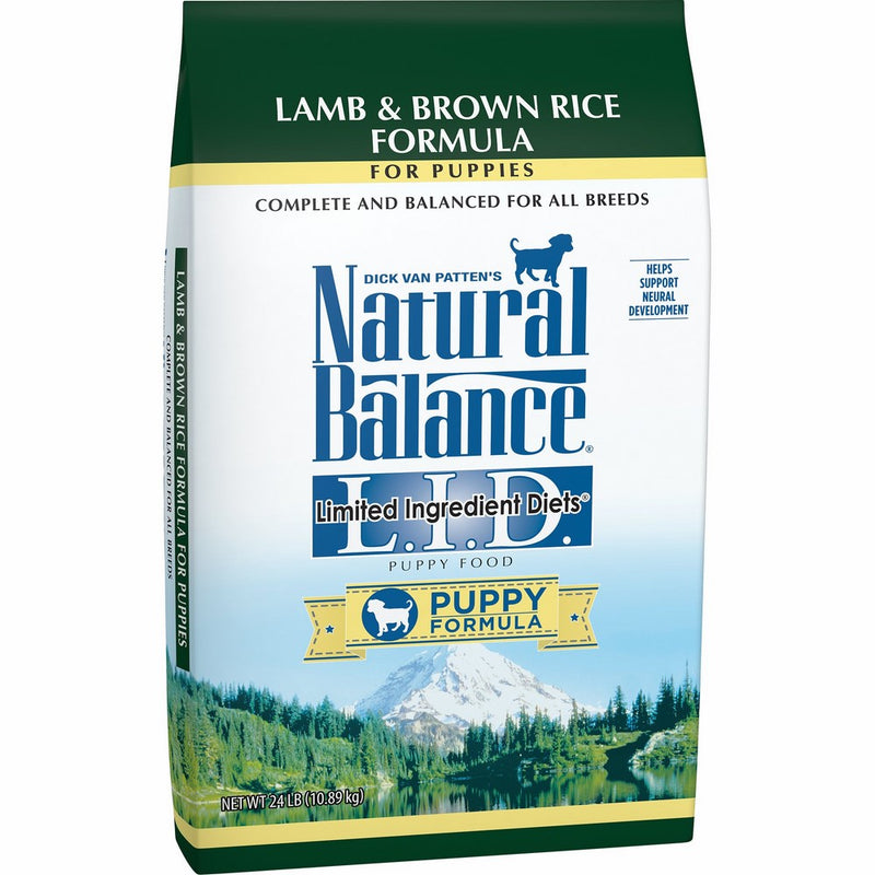 Natural Balance Puppy Formula L.I.D. Limited Ingredient Diets Dry Dog Food, Lamb & Brown Rice Formula, 24-Pound, Multicolor