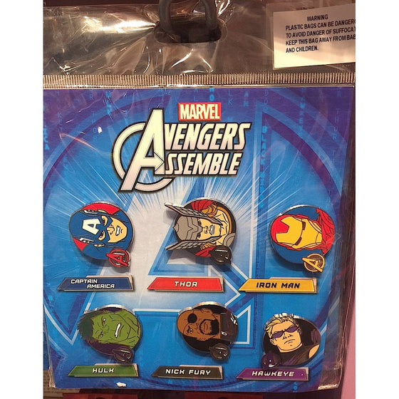 Disney Parks Marvel Avengers Assemble 6 Pin Trading Booster Set NEW