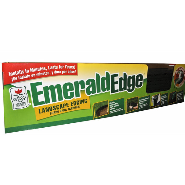 Emerald Edge Interlocking Landscape Border Edging (Pound-In, Easy Install) Green 4 feet x 5 inches, 1 Section