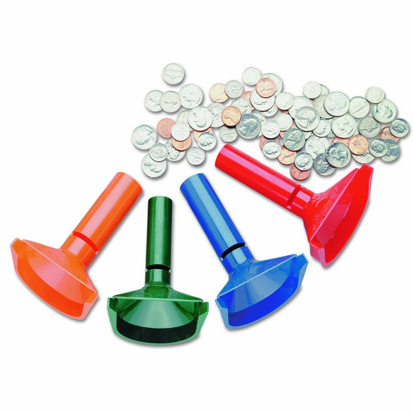 SteelMaster 224000400 Color-Coded Coin Counting Tubes f/Pennies Through Quarters