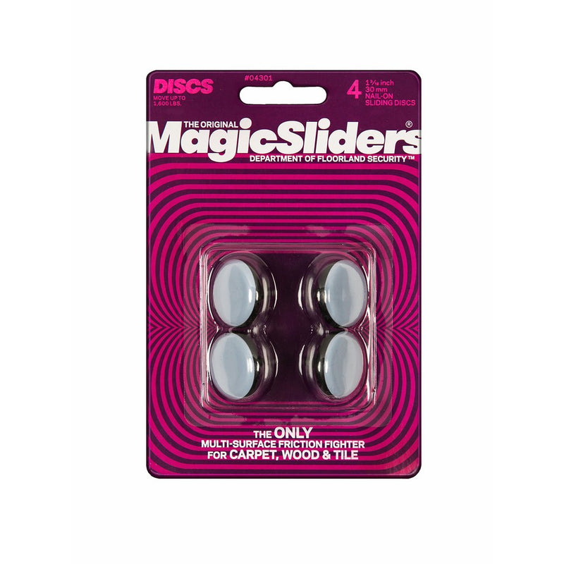 Magic Sliders 04301 1-3/16-Inch Furniture Glide Round Nail On Sliding Disc 4 count