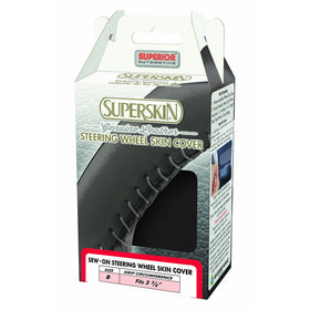 Superior 58-0600B Superskin Steering Wheel Cover, Genuine Leather, Size B, Black