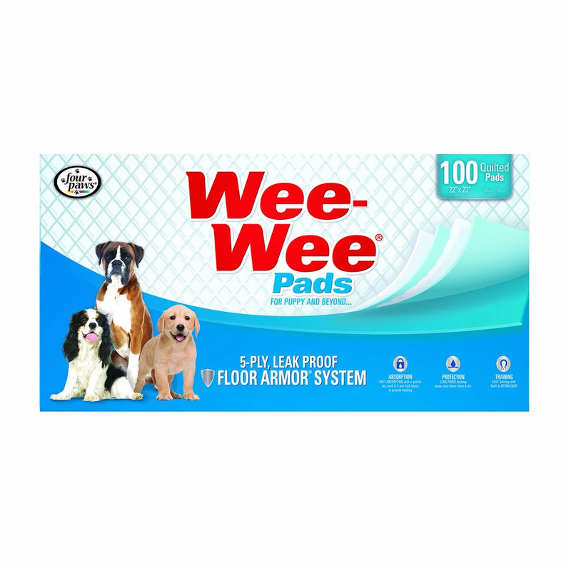 Four Paws Wee-Wee Standard Puppy Pads, 100 Ct Box