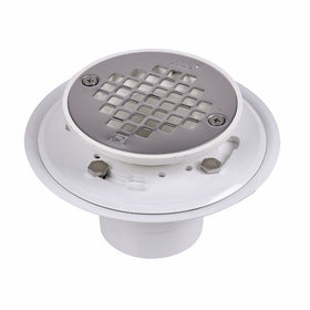 Oatey 42213 PVC Drain with Stainless Steel Strainer for Tile Shower Bases, 2-Inch or 3-Inch