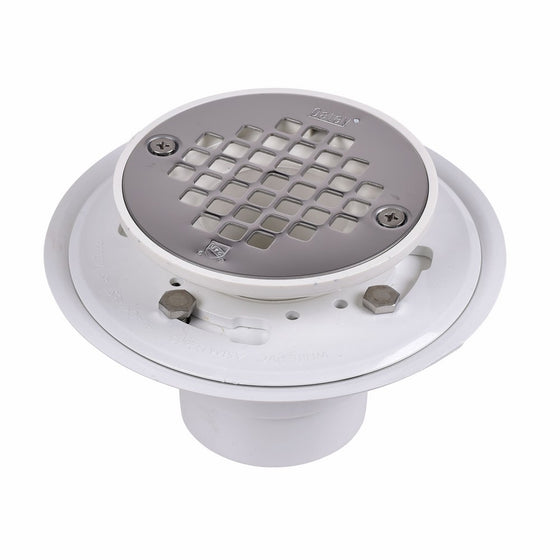 Oatey 42213 PVC Drain with Stainless Steel Strainer for Tile Shower Bases, 2-Inch or 3-Inch
