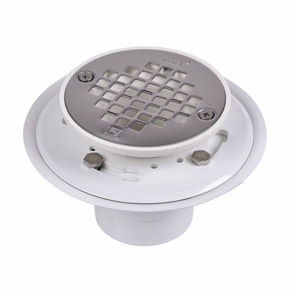 Oatey 42213 PVC Drain with Stainless Steel Strainer for Tile Shower Bases, 2-Inch or 3-Inch