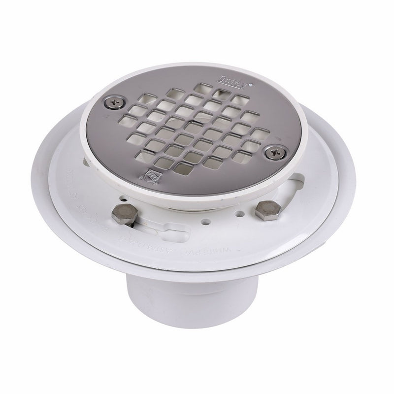 Oatey 42213 PVC Drain with Stainless Steel Strainer for Tile Shower Bases, 2-Inch or 3-Inch