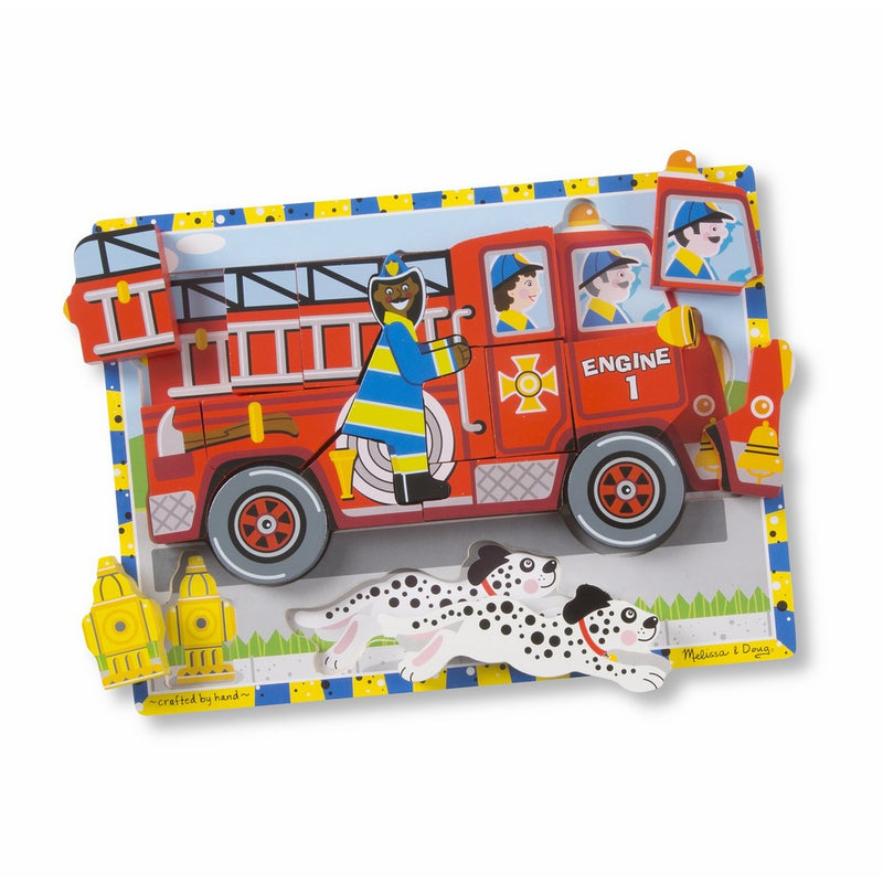 Melissa & Doug Fire Truck Wooden Chunky Puzzle (18 pcs)