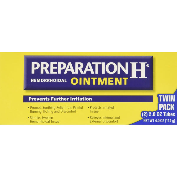 Preparation H Hemorrhoidal Ointment - 4 oz TOTAL (2 oz x 2 tubes)