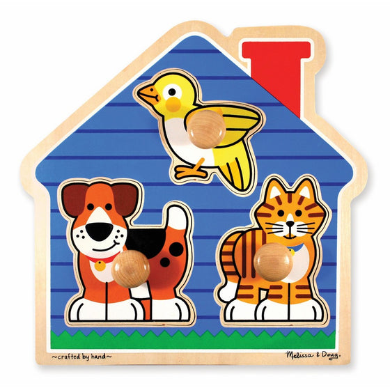 Melissa & Doug 2055 Pet Animals Knob Wooden Puzzle