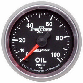 Auto Meter 3653 2-1/16" 0-100 PSI Full Sweep Electric Oil Pressure Gauge