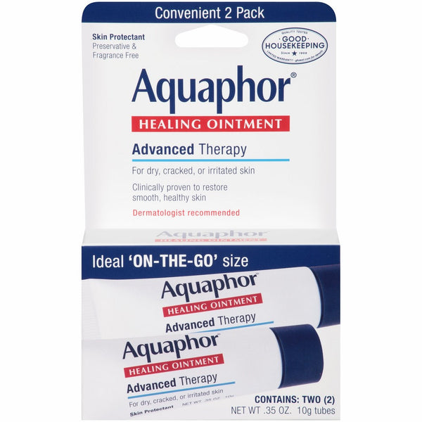 Aquaphor Advanced Therapy Healing Ointment Skin Protectant To Go Pack, 2 - 0.35 Ounce Tubes