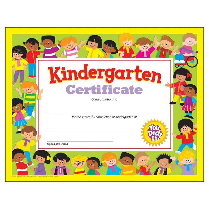 TREND enterprises, Inc. Kindergarten Certificate , 30 ct