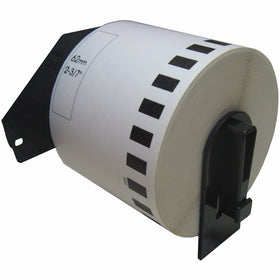 Brother DK-2205 Compatible 2-3/7" x 100' Continuous White Label. (1 Roll)