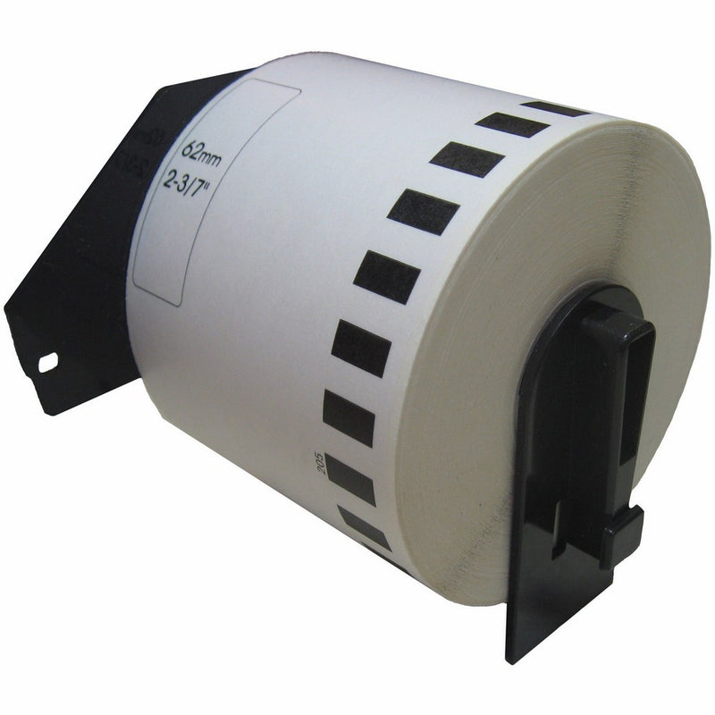 Brother DK-2205 Compatible 2-3/7" x 100' Continuous White Label. (1 Roll)