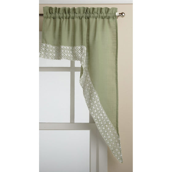 Lorraine Home Fashions Salem 60-inch x 38-inch Tailored Swag Pair, Sage