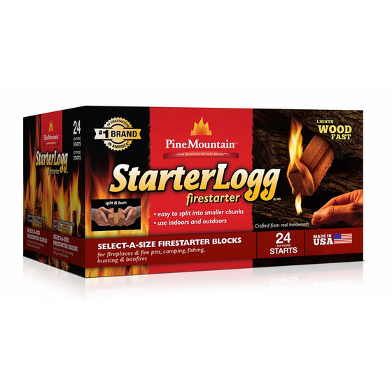 Pine Mountain Firestarters StarterLogg Firestarting Blocks, 24 Starts (6 packs of 4)