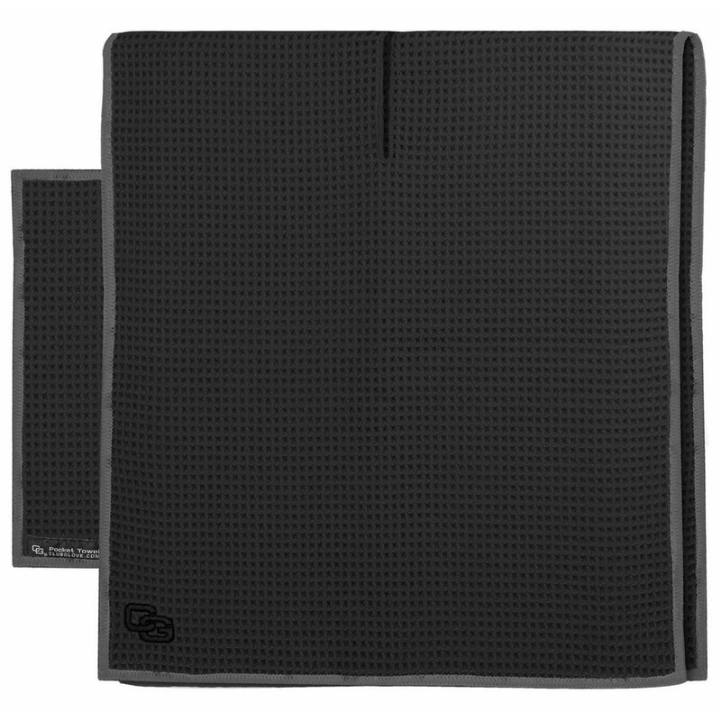 Club Glove Golf Microfiber Caddy and Pocket Towel Set (Black)