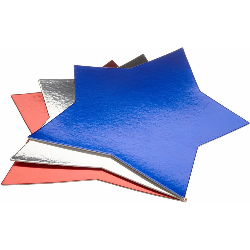 Wilton Red/White/Blue Star Shaped Cake Platters, 3 Count