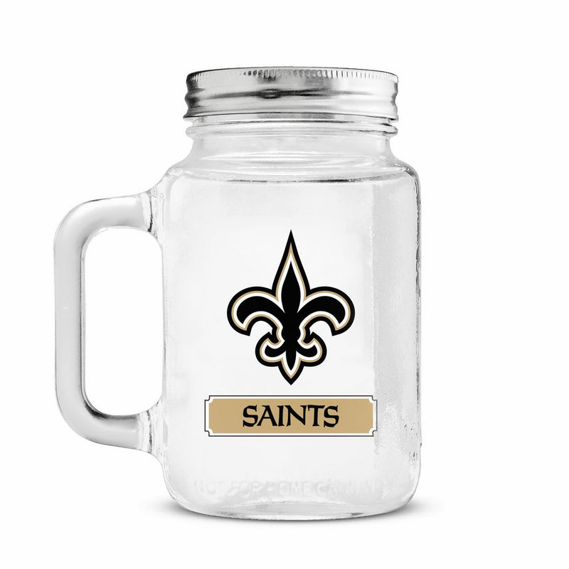 Duck House NFL New Orleans Saints 20oz Glass Mason Jar
