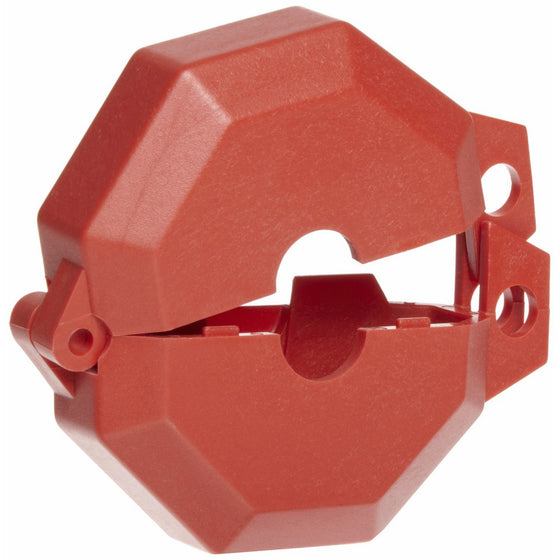 Accuform Signs KDD470 STOPOUT Gate Valve Lockout, Fits Valve Handle Diameter 1" to 2-1/2", Hinged Plastic Clamshell Housing, Red