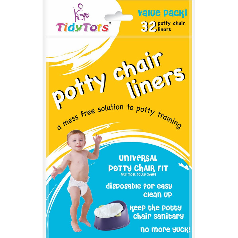 TidyTots Disposable Potty Chair Liners - Value Pack - Universal Potty Chair Fit (fits most potty chairs) - 32 Liners