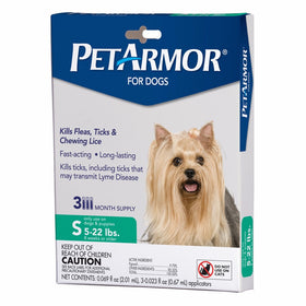 PETARMOR Squeeze on Dog Flea and Tick Repellent, 3 Month Pack for 5 to 22-Pound