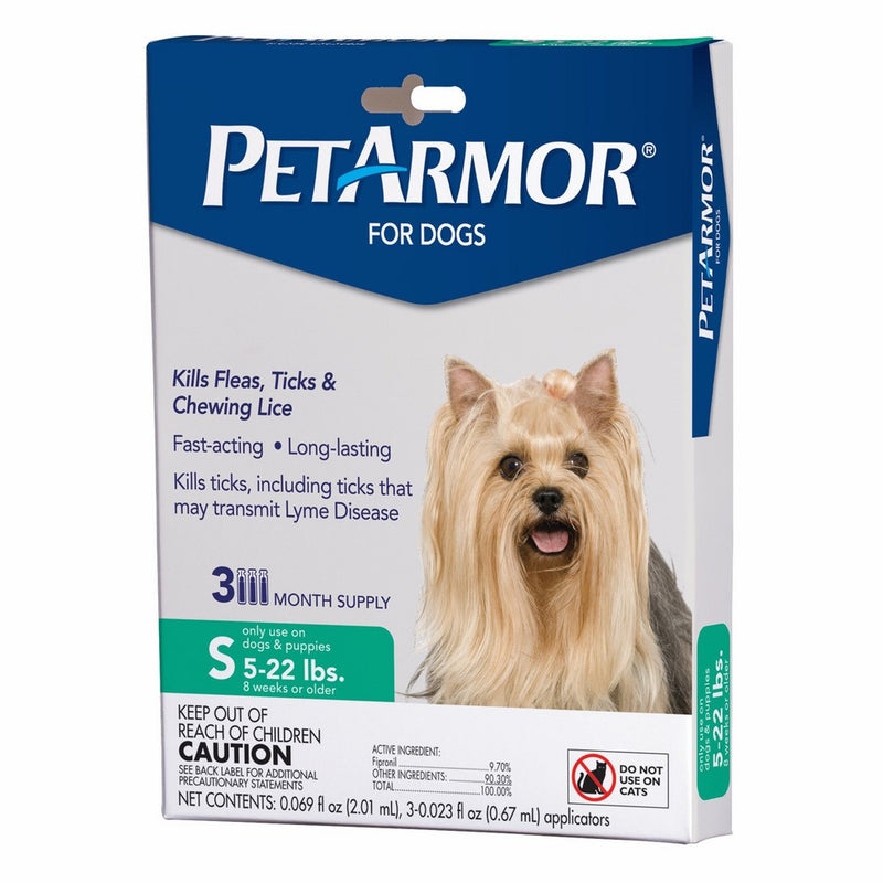 PETARMOR Squeeze on Dog Flea and Tick Repellent, 3 Month Pack for 5 to 22-Pound