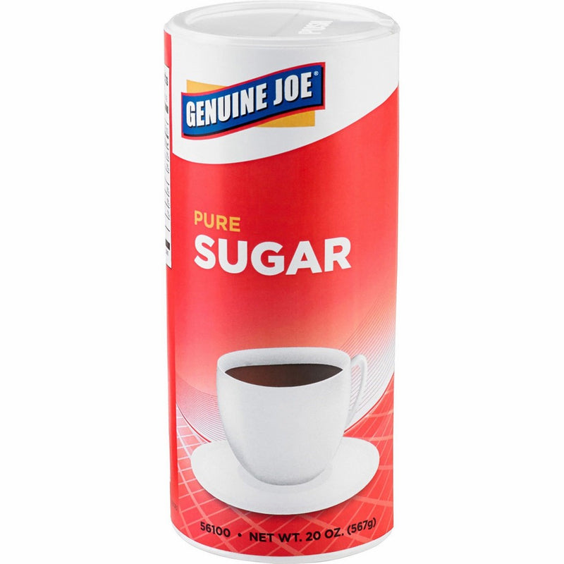 Genuine Joe GJO56100CT Natural Sweetener Pure Cane Sugar, 20 oz Canister (8 packs of 3)