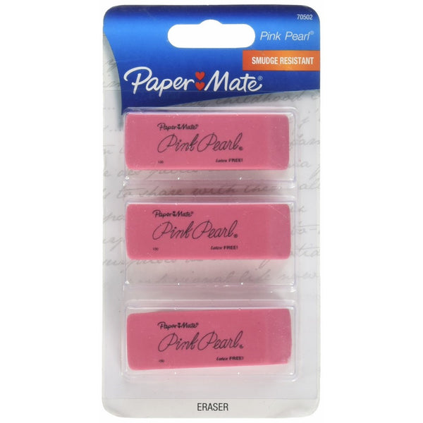 Papermate Eraser Pink 3pk Size 3pk Papermate Eraser Pink 3pk