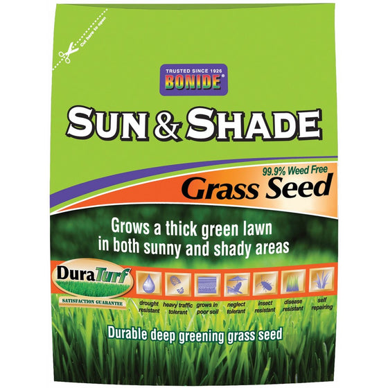 BONIDE GRASS SEED 60227 009053 Sun And Shade Grass Seed, 20 lb