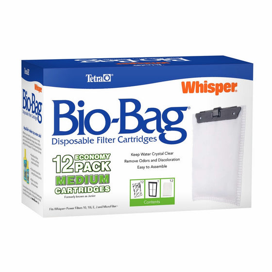Tetra 26160 Whisper Bio-Bag Cartridge, Unassembled, Medium, 12-Pack