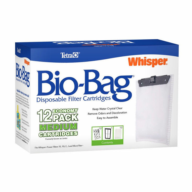 Tetra 26160 Whisper Bio-Bag Cartridge, Unassembled, Medium, 12-Pack