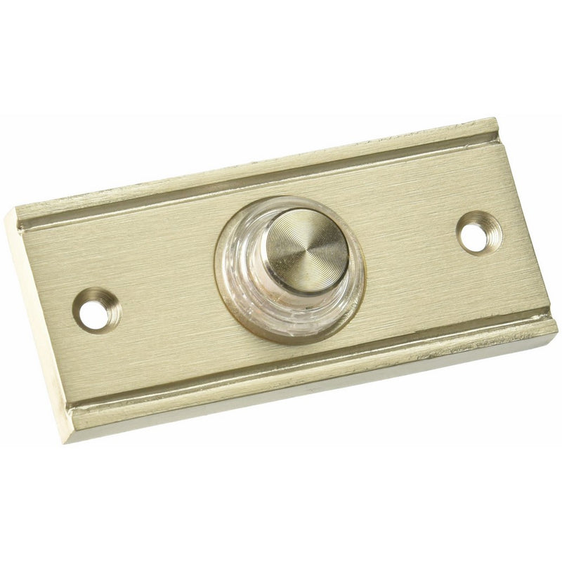 THOMAS & BETTS DH1633L Lighted White, Push Chime Button, Solid Brass In A Satin Nickel Finish