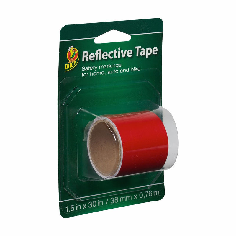 Duck Brand 896384 Self-Adhesive Reflective Tape, 1.5-Inch x 30-Inch Single Roll, Red